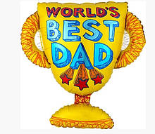 Фольгована кулька велика фігура Кубок "Best Dad" 66х68см Китай