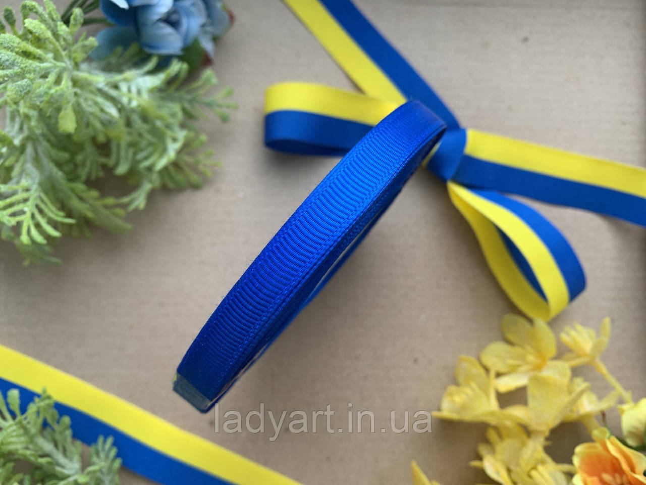 Репсова стрічка 0.9 см, 25 ярд/рулон, синього кольору рулоном