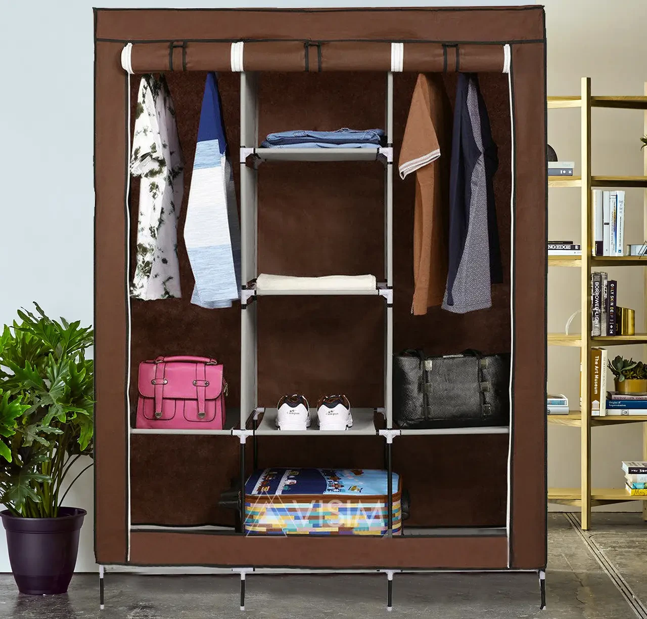Складана тканинна шафа Storage Wardrobe 88130 Коричнева
