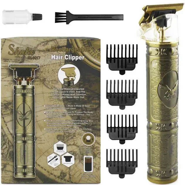 Машинка для стриження акумуляторна Shuke SK-8017 Золота