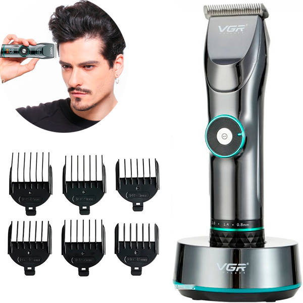 Машинка для стриження волосся професійна VGR V-256 чорна, фото 1