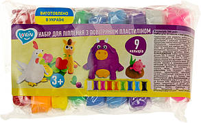 Набір для ліплення "Lovin'Do" з повітряним пластілином 9кольор. №70136(36)