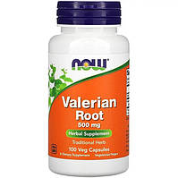 Корень валерианы (Valerian Root) NOW Foods, 500 мг 100 капсул