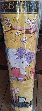 Тканина для постільної білизни Бязь "Gold" Lux дитяча GLB281 (50м) Hello Kitty на жовтому, фото 3