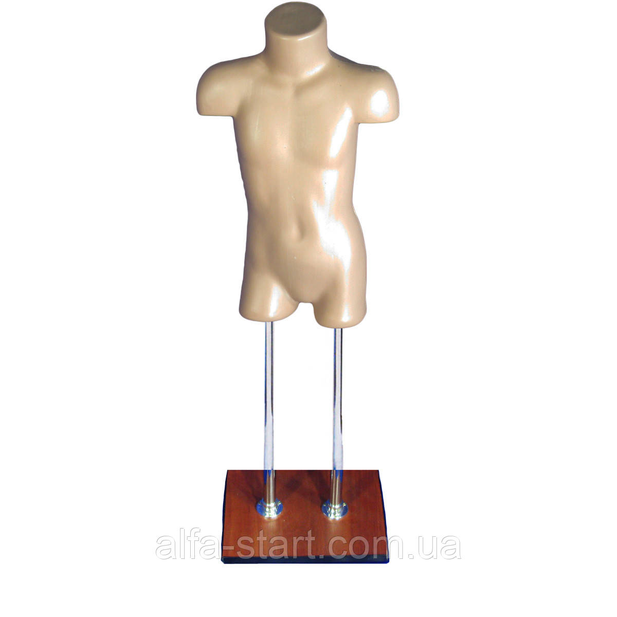 Манекен КОСТЮМНИЙ дитячий торс на хромованих ніжках тілесного кольору, фото 1