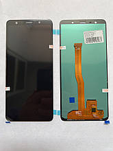 Дисплей для мобільного телефона Samsung A7 2018/A750, чорний, з тачскрином, OLED