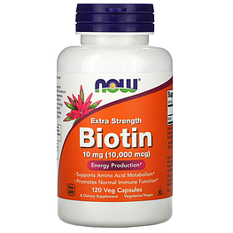 Biotin Extra Strength 10 мг (10000 мкг) Now Foods 120 капсул