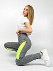 Лосіни жіночі демісезонні для фітнесу ЛАСТІВКА 44-48 р.А 407-2 меланжеві з салатовими вставками 30035515, фото 2