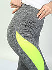 Лосіни жіночі демісезонні для фітнесу ЛАСТІВКА 44-48 р.А 407-2 меланжеві з салатовими вставками 30035515, фото 5