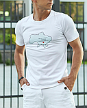 Патріотична футболка чоловіча біла для повсякденного носіння з українською символікою, фото 6