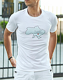 Патріотична футболка чоловіча біла для повсякденного носіння з українською символікою, фото 7
