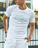Патріотична футболка чоловіча біла для повсякденного носіння з українською символікою, фото 9