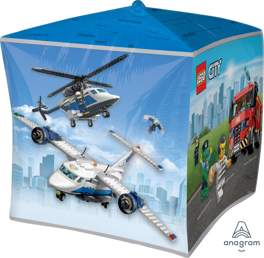 А 15" Lego City UltraShape Cubez Foil Balloon. Фольгована куля Лего куб — В УП
