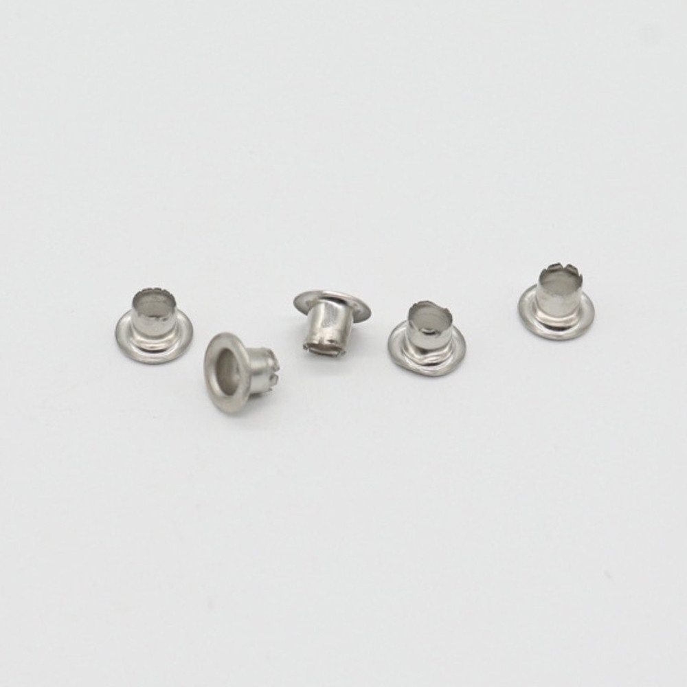 Люверси блочка 6,3мм, колір нікель (закльопка) 100шт (6478)