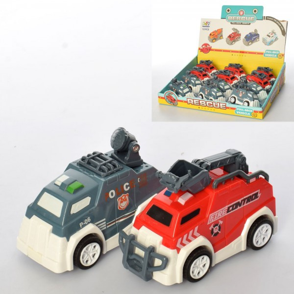 Спецтехніка B669-24 інерц., поліція/пожежна, 12шт. (2 різновиди) в дисплей, 35-31-8 см., фото 1