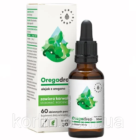 Олія Орегано краплі 30 мл Aura Herbals Oregondrop Доставка з ЄС, фото 1