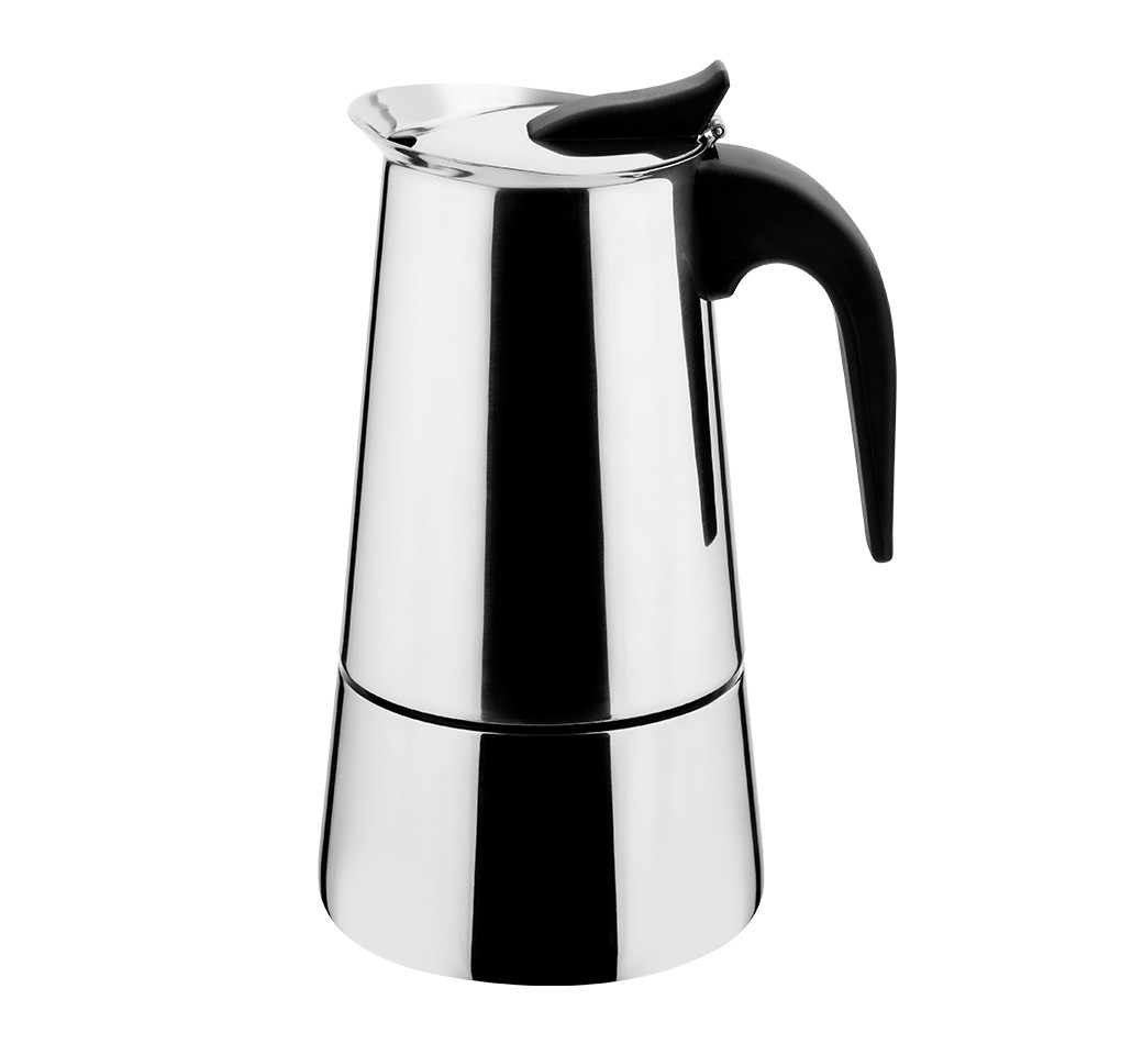 Кавоварка гейзерна з нержавіючої сталі Vinzer Moka 50392, 300 мл (на 6 чашок), для дому та офісу