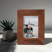 Деревянная рамка для фотографий с индивидуальной лазерной гравировкой "Brown" Коричневая RM11-01