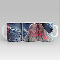 Білий кухоль (чашка) з принтом "Людина-бензопила" Push IT