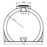 Ємність для води горизонтальна кругла 3200 літрів, фото 2