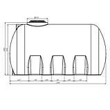 Ємність для води горизонтальна кругла 3200 літрів, фото 4