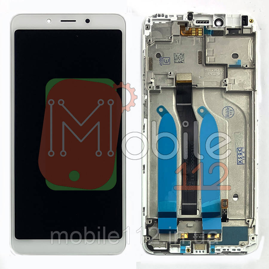 Экран (дисплей) Xiaomi Redmi 6, Redmi 6A M1804C3DG + тачскрин белый оригинал 100% с передней панелью и