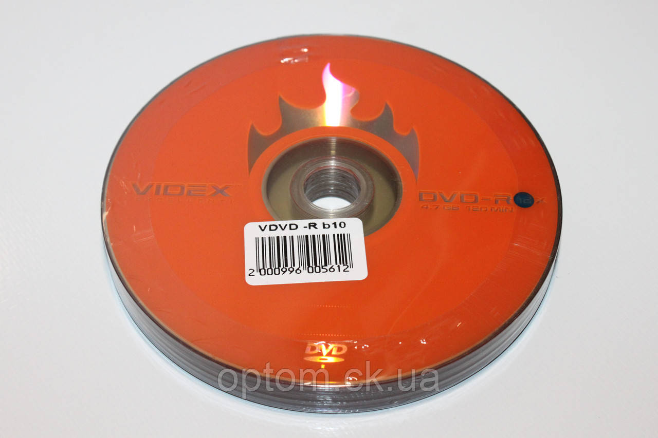 Чистий диск Videx DVD-R 16x bulk10