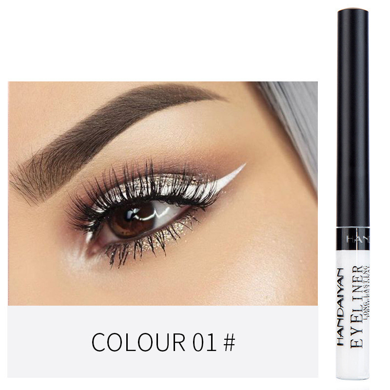 Кольорова водостійка підводка для очей HANDAIYAN Eyeliner Long Lasting Professional колір №01 Білий