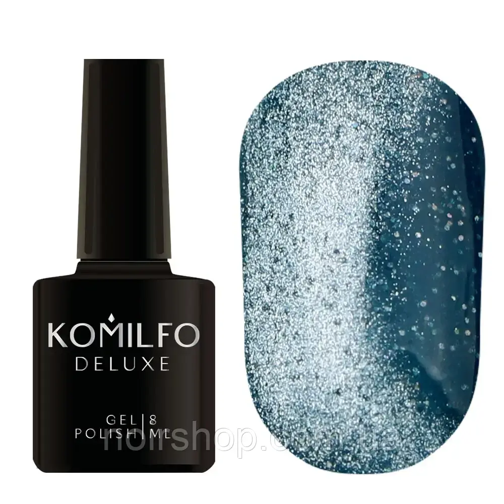 Гель-лак Komilfo Fairytale Cat Eye 005 (ніжно-блакитний, магнітний, світловідбивний), 8 мл