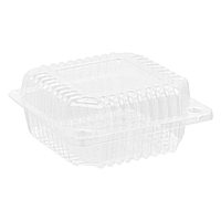 Контейнер пластиковый одноразовый с крышкой для холодного (Блистерная упаковка) 130х130х46 мм (590 мл)