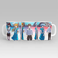 Білий кухоль (чашка) з принтом "Евангеліон - evangelion" Push IT