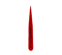 Пінцет для брів Staleks PRO Expert 11 Type 5r, точковий, 9,5 см, колір червоний