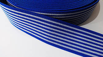 Декоративна гумка 5 см синя в білу смужку