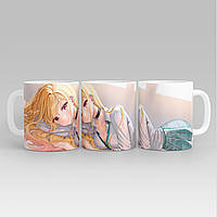 Білий кухоль (чашка) з принтом "ця порцелянова лялька закохалася - my dress-up darling" Push IT