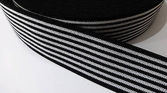 Декоративна гумка 5 см чорна в білу смужку