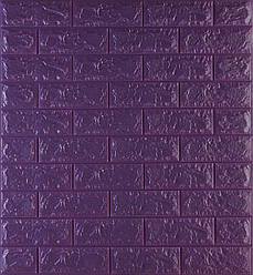 Самоклейна декоративна 3D панель під фіолетову цеглу 700x770x7мм