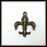 Метал. підвіска "Геральдична лілія з візерунком" бронза (2,5*2,1 см) 12 шт. в уп.