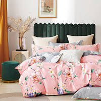 Комплект постельного белья Bella Villa сатин Евро розовый с цветами