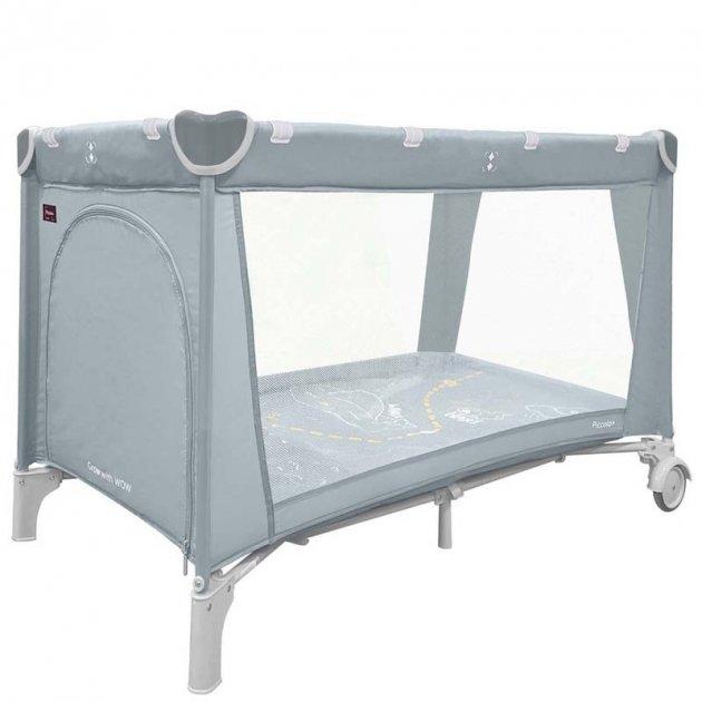 Манеж дитячого CARRELO Piccolo CRL-11503/1 Ash Grey, віконце на зміїні, тверде дно, сумка-переноска, фото 1