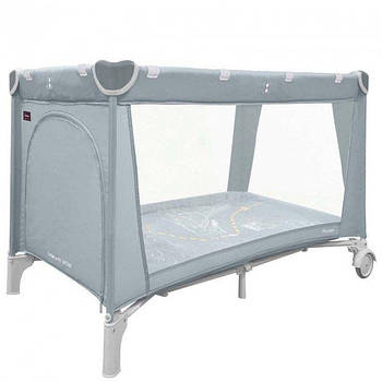 Манеж дитячого CARRELO Piccolo CRL-11503/1 Ash Grey, віконце на зміїні, тверде дно, сумка-переноска