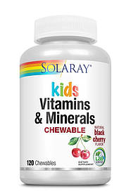 Вітаміни та мінерали для дітей у формі жувальних таблеток Solaray, 120 таблеток
