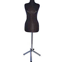 Манекен женский пластиковый размеры 42,44,46 для шитья или демонстрации одежды на хромированной ножке треноге