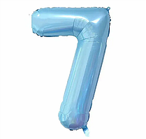 Фольгована цифра 7, блакитна (sugar blue) 30" (76 см)