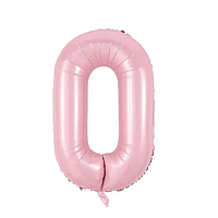 Фольгована цифра 0, рожева (sugar pink) 30" (76 см)