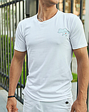 Повсякденна молодіжна чоловіча біла футболка для хлопців із українською символікою, фото 3