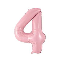 Фольгована цифра 4, рожева (sugar pink) 30" (76 см)