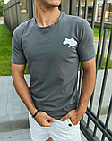Якісна сіра чоловіча патріотична футболка з українською символікою, фото 6