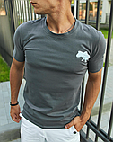 Якісна сіра чоловіча патріотична футболка з українською символікою, фото 7