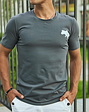 Якісна сіра чоловіча патріотична футболка з українською символікою, фото 10