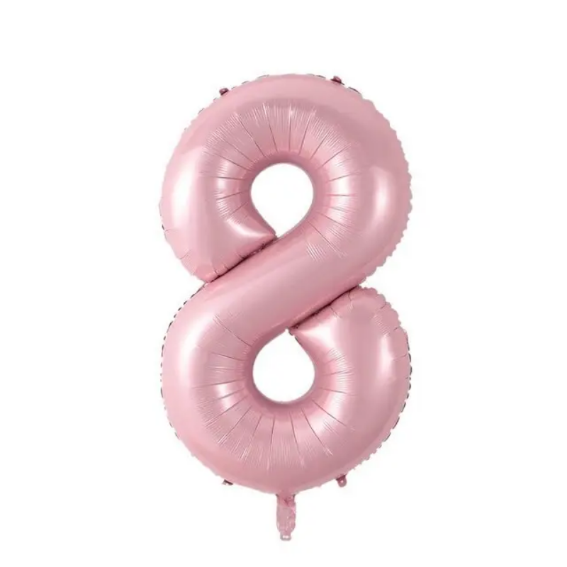 Фольгована цифра 8, рожева (sugar pink) 30" (76 см), фото 1